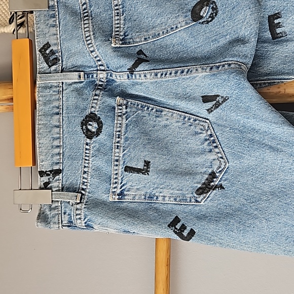 Current/Elliott LOVE LETTERS Cropped Straight Leg Jeans - Picture 6 of 9